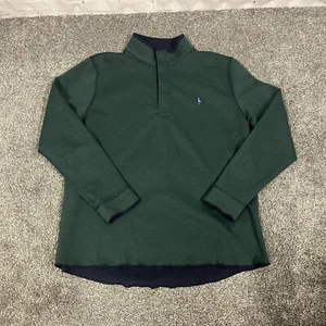 Tailorbyrd Sweater Men's Large 1/4 Button Golf Green Long Sleeve Mock Neck Knit - Picture 1 of 12