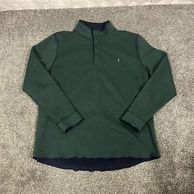 Suéter Tailorbyrd Para Hombre Grande 1/4 Botón Golf Verde Manga Larga Simulado Cuello Tejido Foto 1 de 4