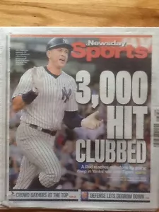 AROD ALEX RODRÍGUEZ 3000 HIT PERIÓDICO NEW YANKEES NEW YANKEES NUEVO 6/20/15 - Imagen 1 de 3