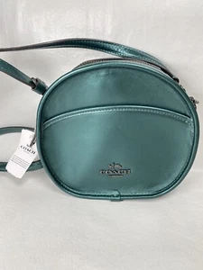 Neu mit Etikett Coach Canteen Umhängetasche Leder grün metallic - Bild 1 von 12