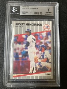 1989 Fleer Rickey Henderson #254 BGS 7