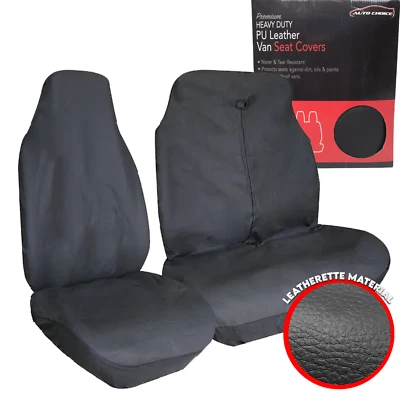 VW VOLKSWAGEN LT35 Universal Van Seat Covers Leatherette Black + Free Delivery - Image 1 of 2