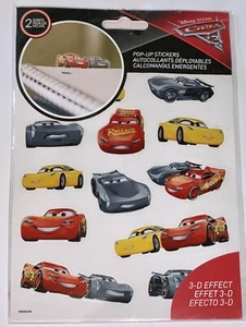 Disney Pixar CARS Movie 3D Effect Pop-Up Stickers 2 Sheets ~Cool! NEW Free Ship - Picture 1 of 2
