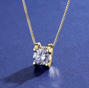Collana Diamond Test Pass 0,5 carati oro giallo creata in laboratorio VVS1/D taglio rotondo - Foto 1 di 2