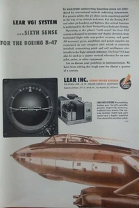 10/1953 PUB LEAR ROMEC BOEING B-47 STRATOJET VGI VERTICAL GYRO ORIGINAL AD - Imagen 1 de 1