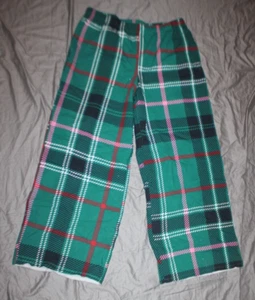Women's Grayson Thread Green Plaid Wide Leg Unfinished Edge Sweatpants size L - Picture 1 of 1
