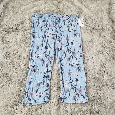 Pantalones de pijama Jessica Simpson azul floral talla mediana Foto 1 de 4