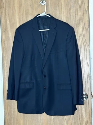 Traje Chaqueta Hombre Calvin Klein Sencillo Pecho 100% Lana 2 Botones Negro Talla 46R Foto 1 de 4