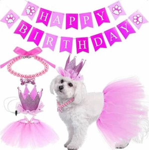 Mascota Perro Gato Cumpleaños Sombrero Bandana Triángulo Bowite Bufanda Ropa para Niñas Niños - Imagen 1 de 6