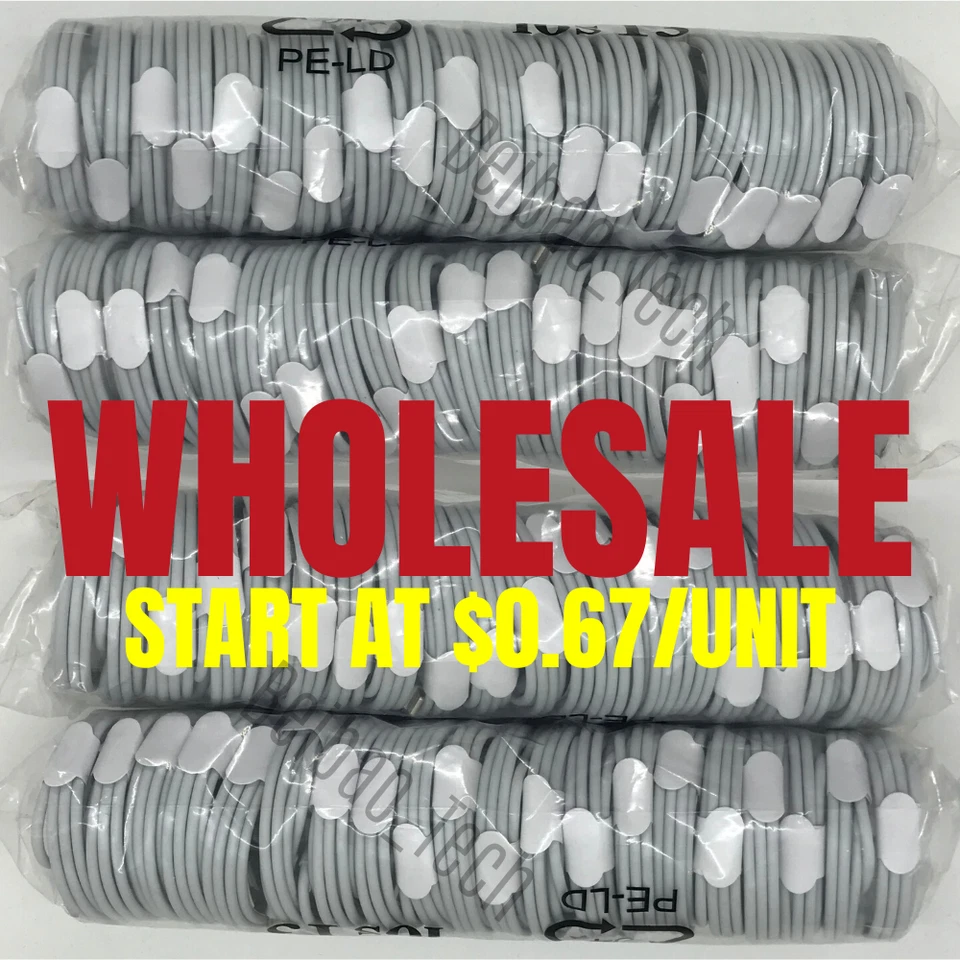 Wholesale USB Fast Charger Cable 3ft/6ft For iPhone SE 11 12 13 14 Charging Cord - Image 1 of 4