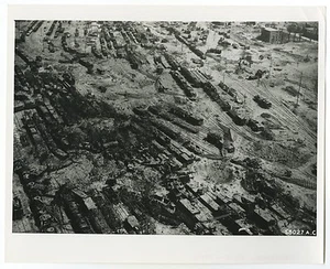 German History - Ulm Rail Yard, Ulm Germany - WWII - Vintage 8x10 Photograph - Picture 1 of 2
