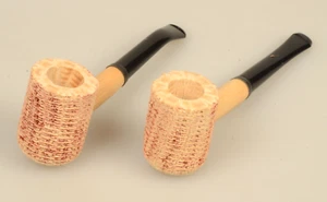2 NEW Missouri Meerschaum MISSOUI PRIDE #591 Corncob Pipes 1 Bent & 1 Strait Bit - Picture 1 of 4