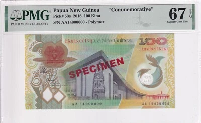  Papua New Guinea, 100 Kina, 2018, UNC, p53s, SPECIMEN - Image 1 of 2