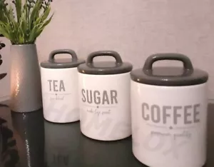 3er Set Retro Kanister Set - Tee/Kaffee/Zucker Vorratsgläser Küchenutensilien - Bild 1 von 2