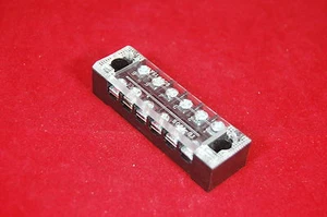 5pcs 6 Position 15A Barrier Dual Row Terminal Block/Strip w/Cover screw hole - Picture 1 of 3