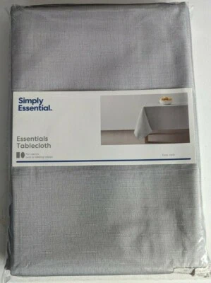 Simply Essentials Rectangular Tablecloth 60"x102", Gray, Polyester Easy Care - Image 1 of 3