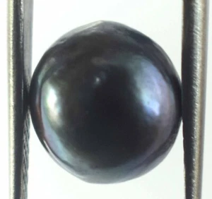 5.10 Ct/9 mm Round Tahitian Grayish Black South Sea Pearl Natural Gemstone C3557 - Picture 1 of 9