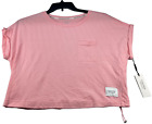 Calvin Klein Workout Crop Top Womens size Small Pink Dolman Sleeve Cotton New
