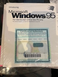 NEW Sealed Microsoft Windows 95 COA only and liturature - Picture 1 of 1