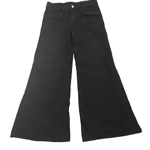 H M Divided Wide Leg Jeans Women 8 32 Black Denim Goth Grunge Skate Rave Y2K - Picture 1 of 14
