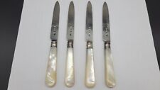Lot 4 Antique 1906 Goldsmith & Silversmith Co Sterling MOP Fruit Knives, England