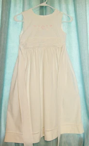 Girls Unbranded Long White Sleeveless Linen Dress Fits like 10-12 - Picture 1 of 6