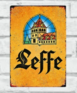 Bar Signs LEFFE Belgian Beer Metal Sign Home Bar Man Cave Aluminium Vintage - Picture 1 of 4