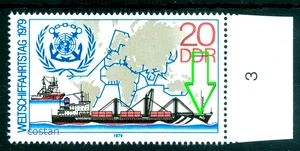 1979 IMO,World Maritime Day,Container Ship "Meridian",tractor,DDR,2405,MNH/Error - Picture 1 of 2