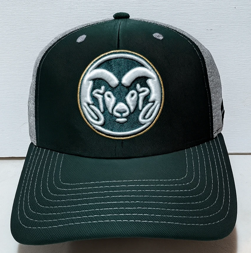 Colorado State Rams Zephyr Flex Stretch Fitted Hat Cap Medium Gray/Green - Image 1 of 4