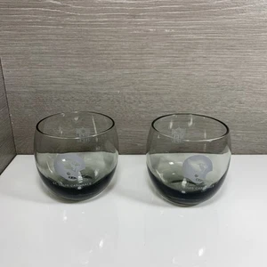NFL St Louis Cardinals Football Vintage BAR WARE Smoked Glass Set Of 2 - Picture 1 of 10