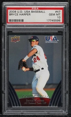 2008 Upper Deck USA Baseball Teams Bryce Harper #47 PSA 10 GEM MT - Image 1 of 2