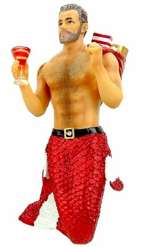 December Diamonds Santa Daddy II Merman With Presents Christmas Ornament 5555008