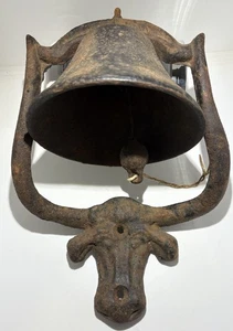 Gusseisen Langhorn Bulle Bauernhof Glocke - Bild 1 von 6