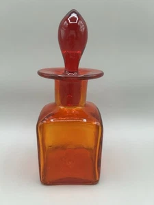 Vintage Amberina Glas Karaffe mit Stopfen rot Bernstein mundgeblasen 6,5" MCM - Bild 1 von 12