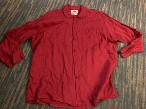 Flachs Jeanne Engelhart Vintage Damen Leinen Hemd Rot Oversize Medium - Bild 1 von 6