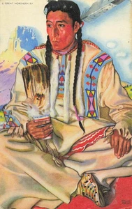 Postal Middle Rider Blackfeet Indian Brave No Chief - Imagen 1 de 3