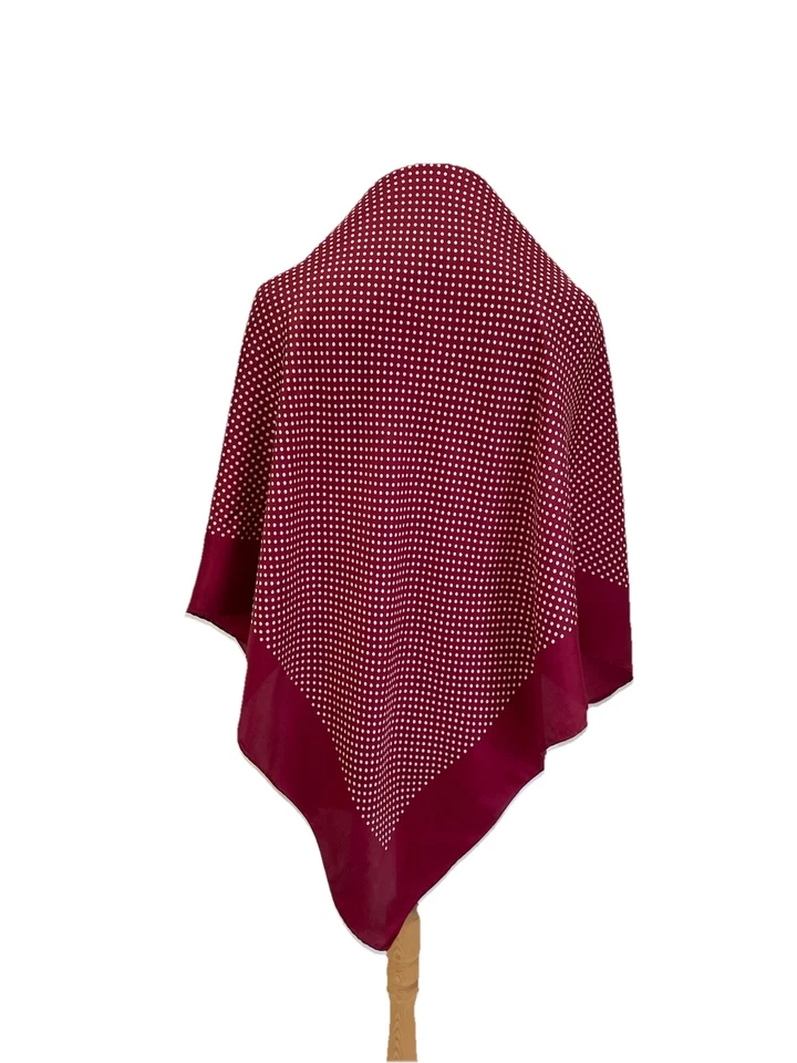 Vintage Burgundy Polka Dot Scarf Square Retro Elegant Neck Head Wrap Classic #A7 - Image 1 of 3