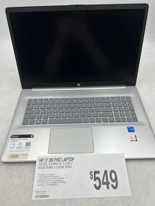 HP 17.3" FHD Laptop, Intel Core i3-1215U, 8GB RAM, 512GB SSD, Win11 Home - Afbeelding 1 van 6