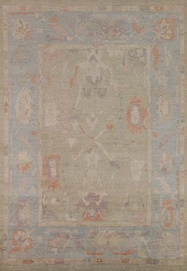 Handmade Floral Oushak Area Rug 8x10 Ft Transitional Vegetable Dye Wool Carpet - Picture 1 of 20