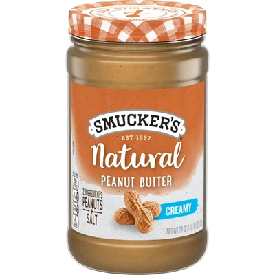 BRANDED Smucker’s natural Creamy peanut Butter 26 Oz. Jar......