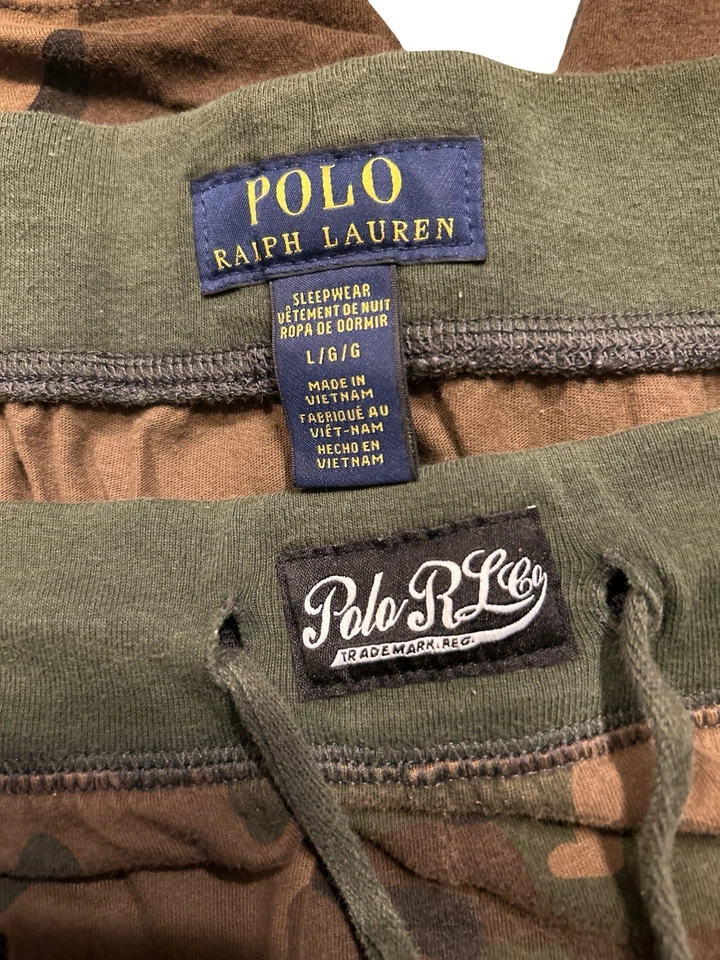 POLO 1992 Ralph Lauren Camo Shorts Drawstring Casual Sweat Jogger  Men’s Size L - Image 1 of 4