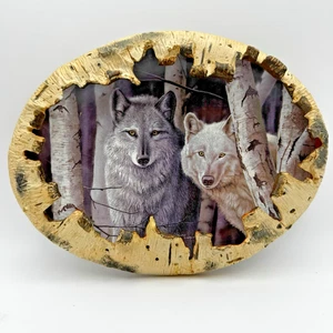 Placa de lobo Bradford Exchange placa centinela espíritus del bosque dañada - Imagen 1 de 6