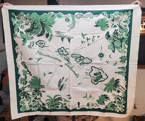 Vintage Hawaiian Islands Map Tablecloth 35"×30" - Picture 1 of 4