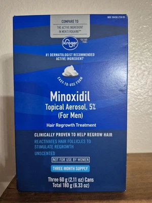  Hair Loss Regrowth Treatment Minoxidil Topical 5% for Men 3 Month Supply Rogain - Image 1 of 4