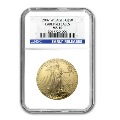 2007-W 1 oz Burnished Gold Eagle MS-70 NGC (ER) - Image 1 of 3