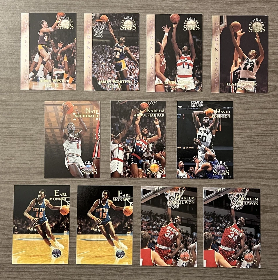 1996-97 Topps Basketball NBA Topps Stars HOF Card Lot (10 Cards) 🏀 - Image 1 of 2