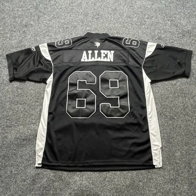 Camiseta de futebol Jared Allen Minnesota Viking 69 preta masculina tamanho 54 em campo adulto - Imagem 1 de 4