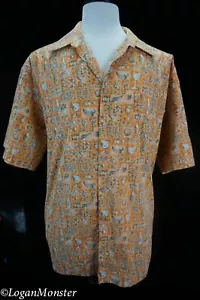 Camisa hawaiana CAMPIA MODA XL naranja vibrante cóctel palmera palmera aloha - Imagen 1 de 1