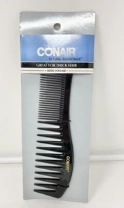 CONAIR Wide Tooth Lift Hair Pocket Comb New Old Stock 2008 Black Plastic Unique - Picture 1 of 7