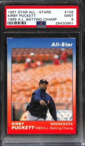 1991 STAR ALL-STARS #106 KIRBY PUCKETT 1989 A.L. BATTING CHAMP PSA 9 28430961